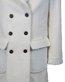 Double-breasted women's coat in antique Casentino wool
