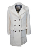Double-breasted women's coat in antique Casentino wool